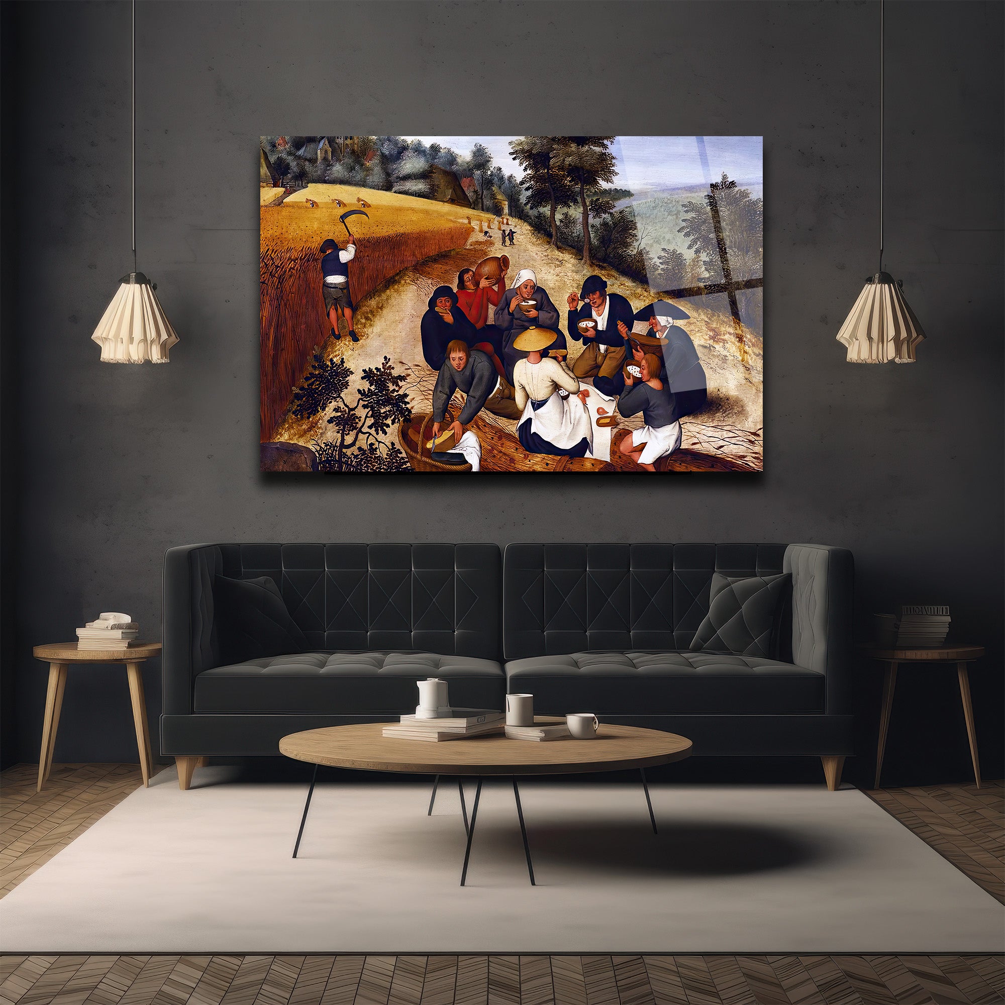 Bruegel'in Hasatçılar Manzarası Temperli Cam Tablo