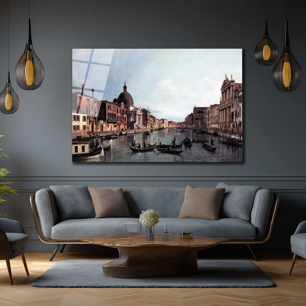 Venedik Grand Kanal Cam Tablo - Tarihi Şehrin Büyüsü Duvarında