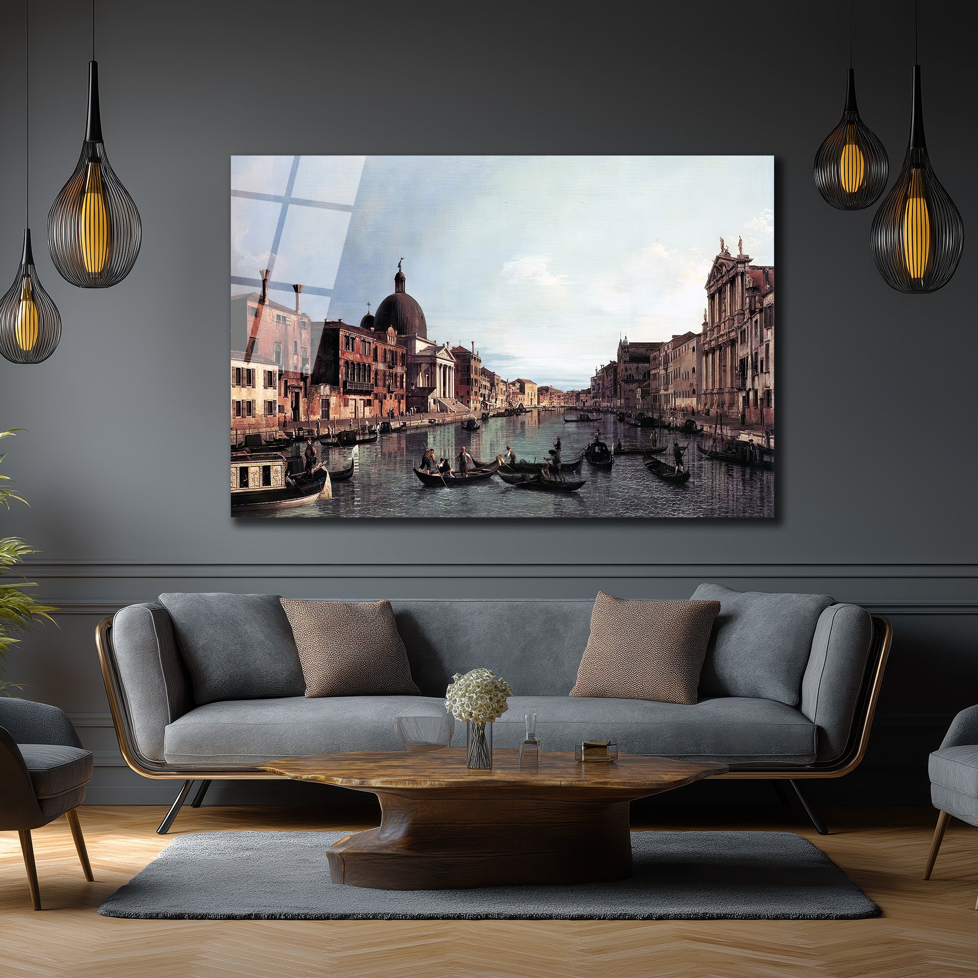 Venedik Grand Kanal Cam Tablo - Tarihi Şehrin Büyüsü Duvarında