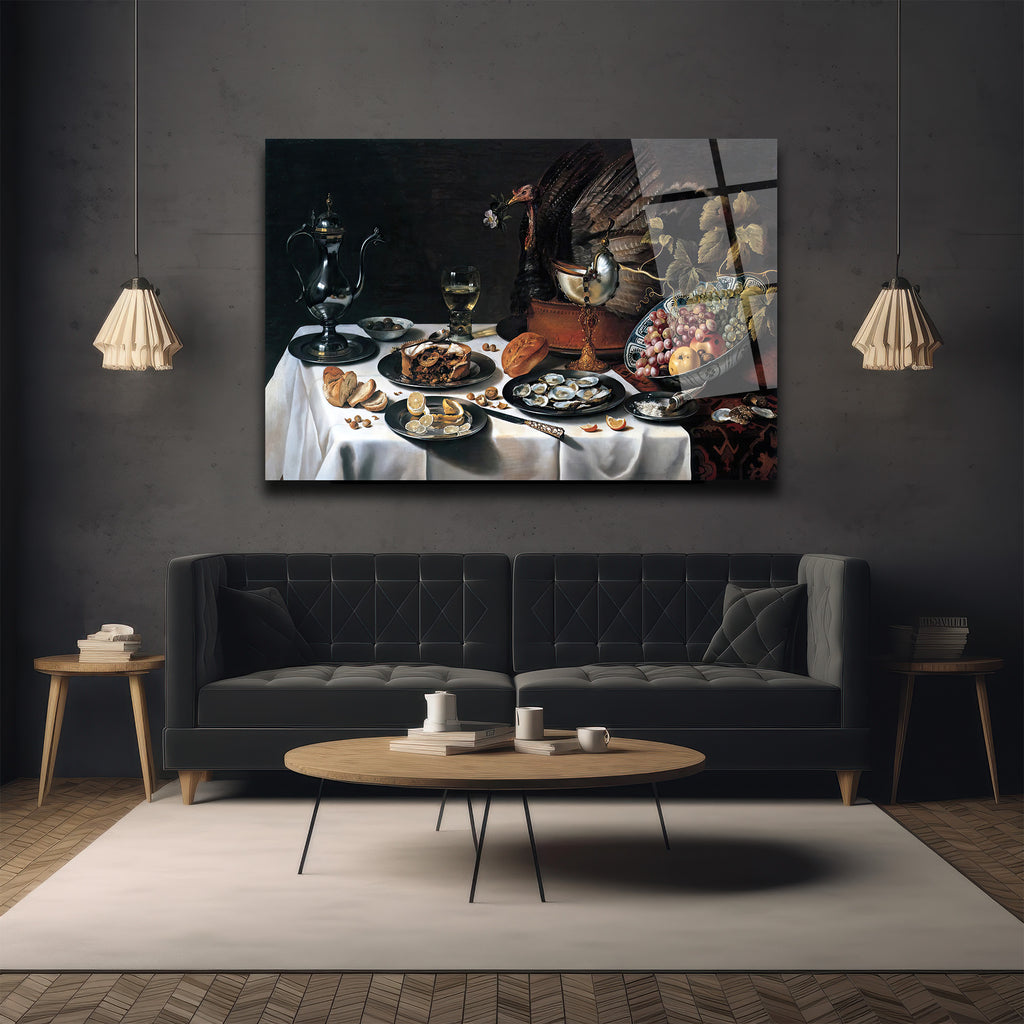 Hollanda Altın Çağı Ziyafet Sofası Cam Tablo