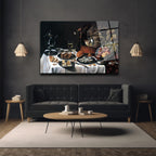 Hollanda Altın Çağı Ziyafet Sofası Cam Tablo