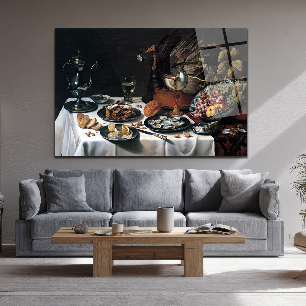 Hollanda Altın Çağı Ziyafet Sofası Cam Tablo