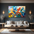 Dinamik Koşucular Modern Sanat Cam Tablo - Enerji ve Hız