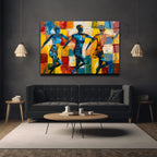 Enerjik Adımlar: Modern Sanat Cam Tablo