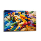 Dinamik Koşucular Modern Sanat Cam Tablo