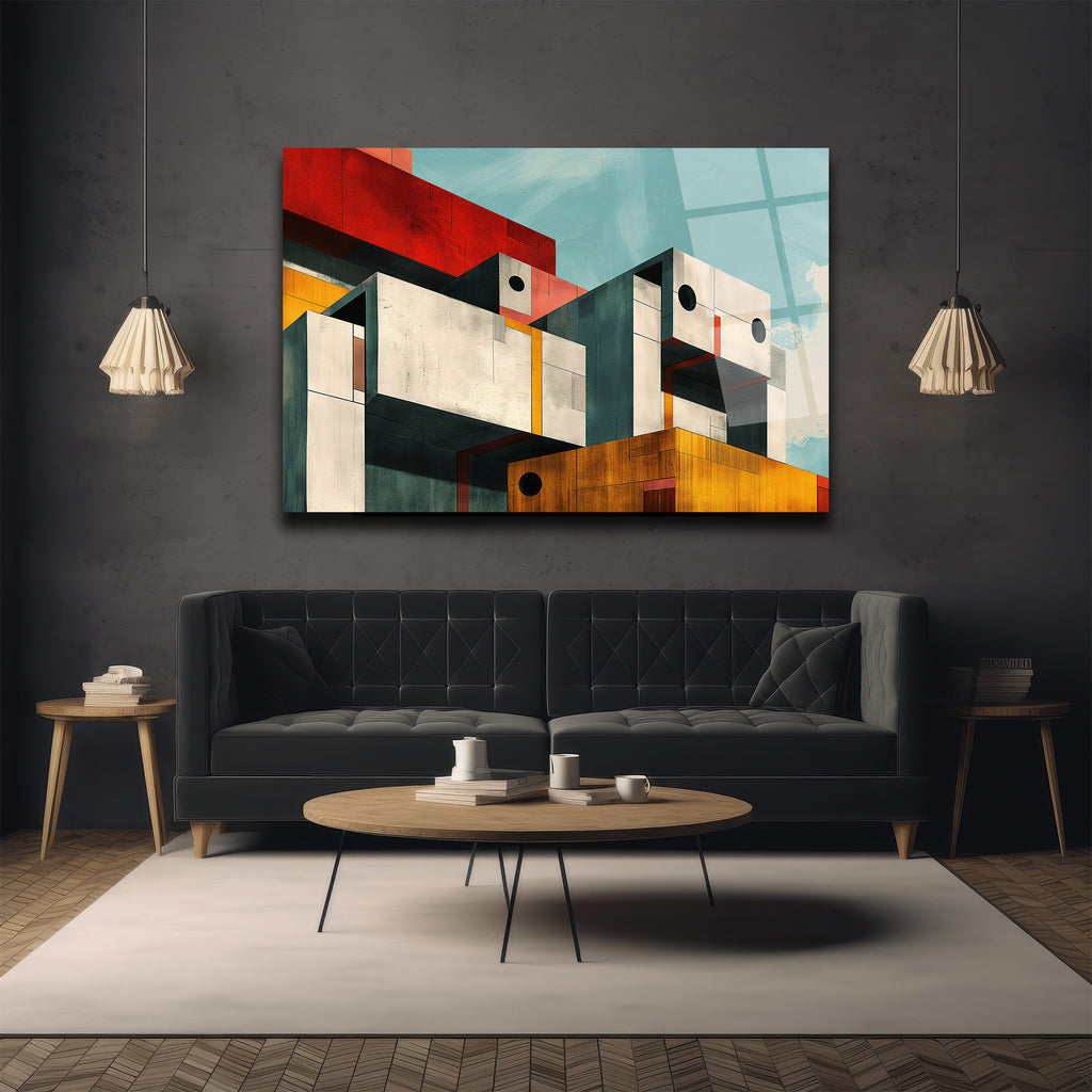 Soyut Mimari Tasarım Modern Cam Tablo