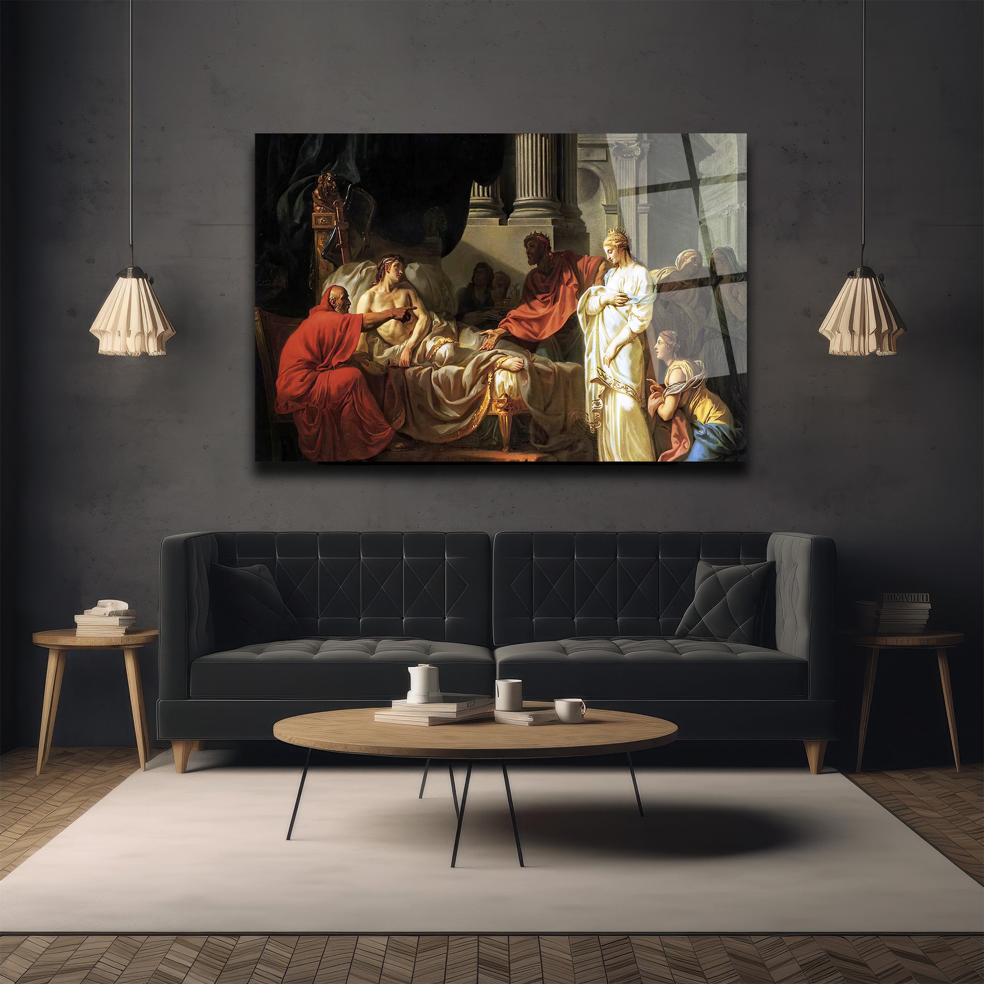 Andromache'nin Yası: Neoklasik Sanat Eseri Cam Tablo