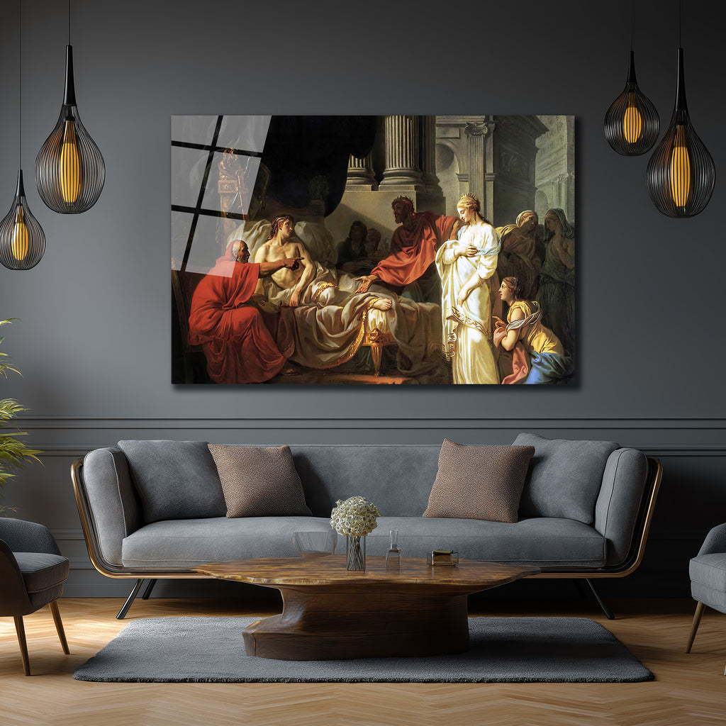 Andromache'nin Yası: Neoklasik Sanat Eseri Cam Tablo