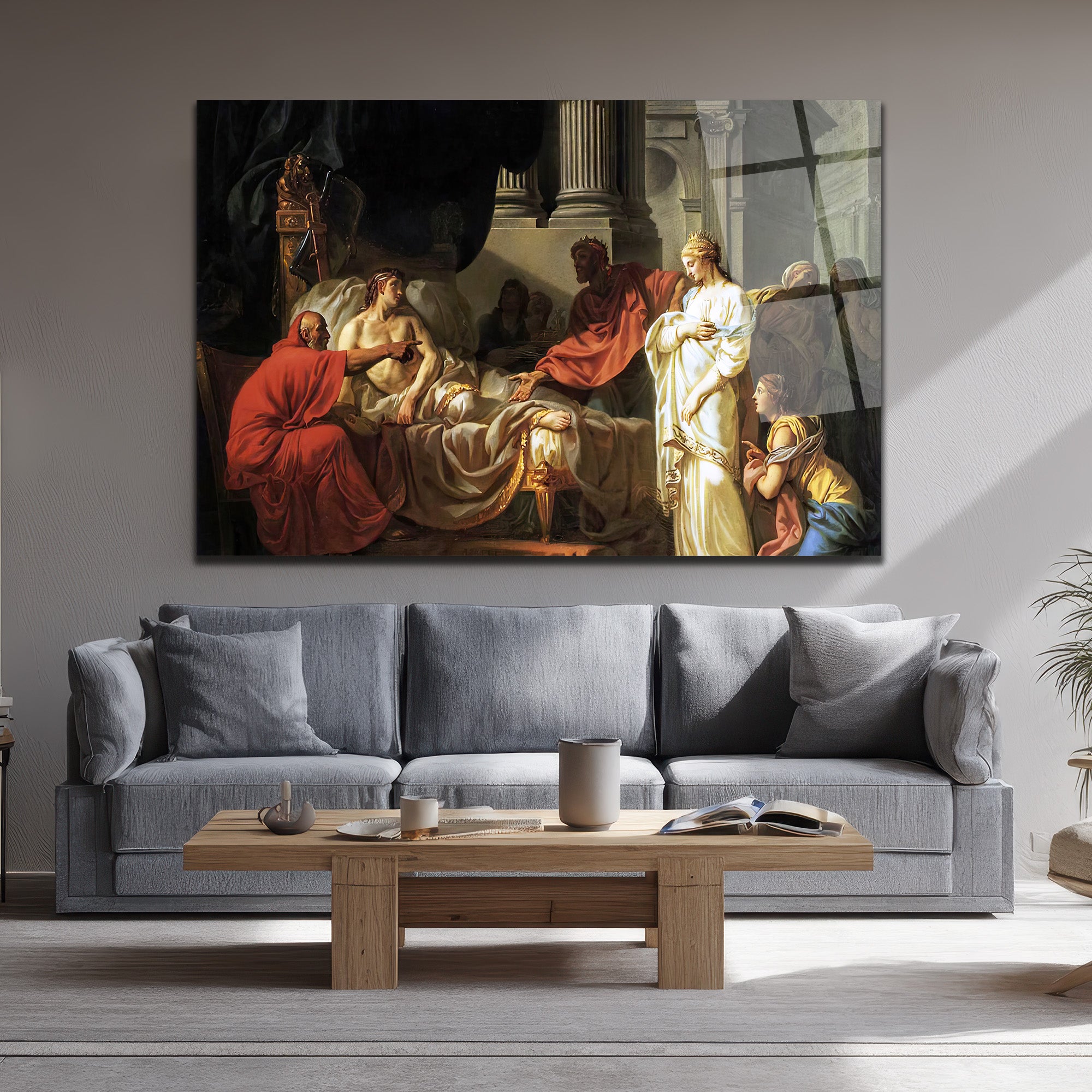 Andromache'nin Yası: Neoklasik Sanat Eseri Cam Tablo