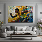Dinamik Atlet Hareketi Soyut Sanat Cam Tablo