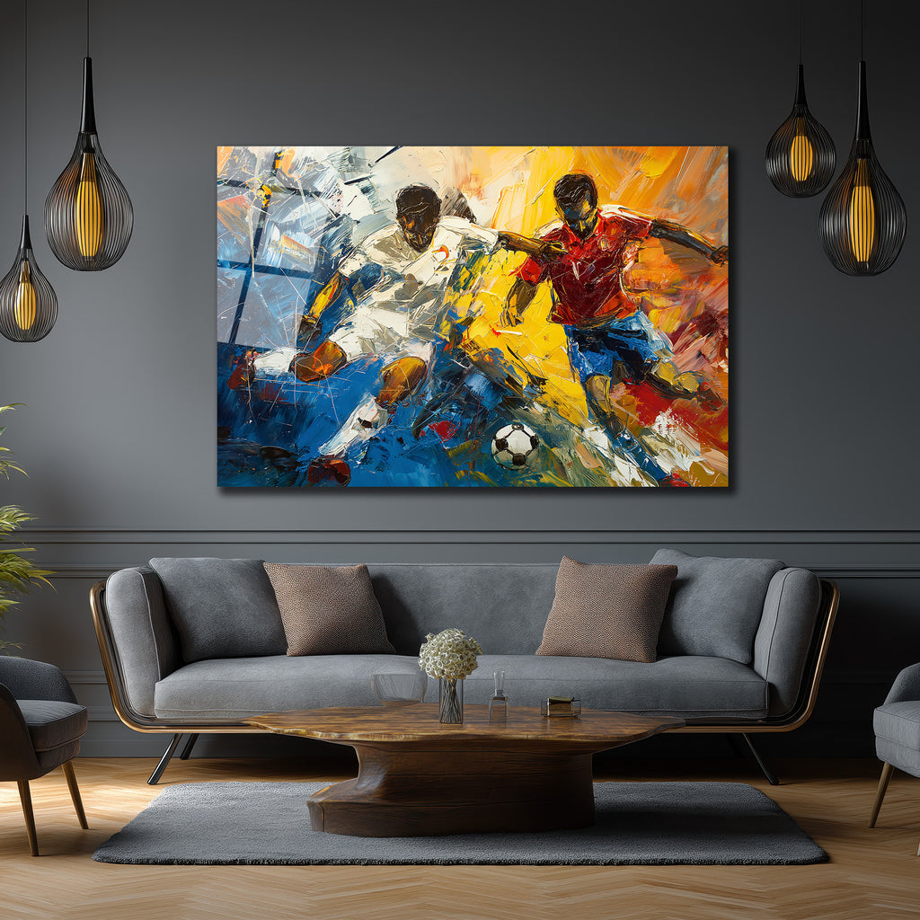 Futbolun Tutkusu: Dinamik Sanat Cam Tablo