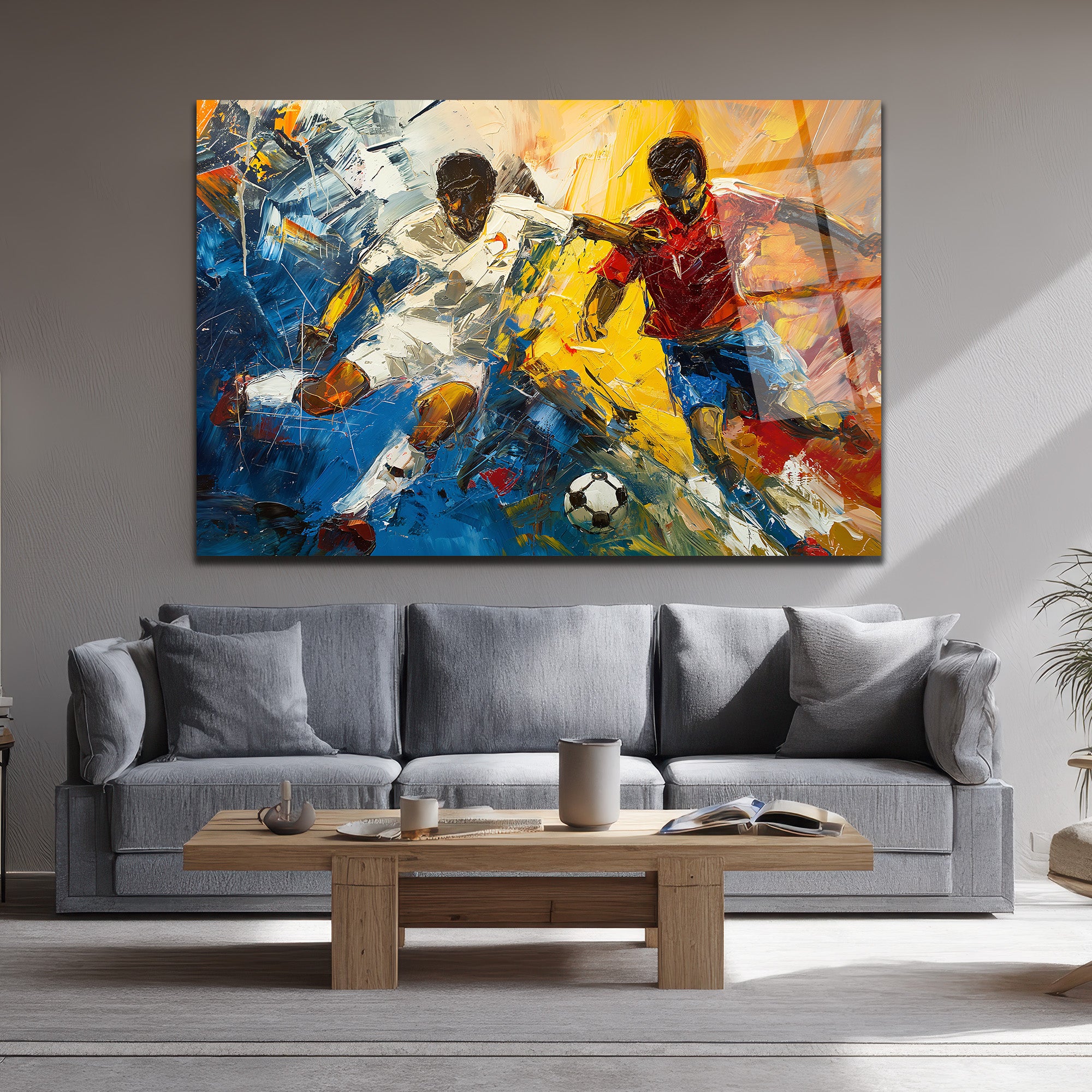 Futbolun Tutkusu: Dinamik Sanat Cam Tablo