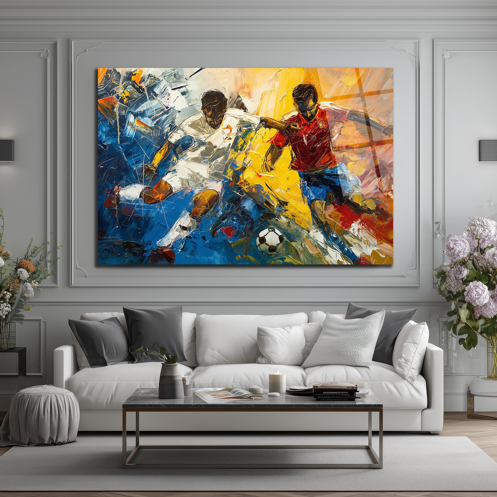 Futbolun Tutkusu: Dinamik Sanat Cam Tablo