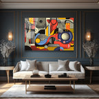 Dinamik Ritimler Soyut Sanat Cam Tablo