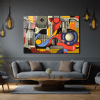 Dinamik Ritimler Soyut Sanat Cam Tablo