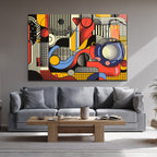 Dinamik Ritimler Soyut Sanat Cam Tablo