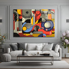 Dinamik Ritimler Soyut Sanat Cam Tablo