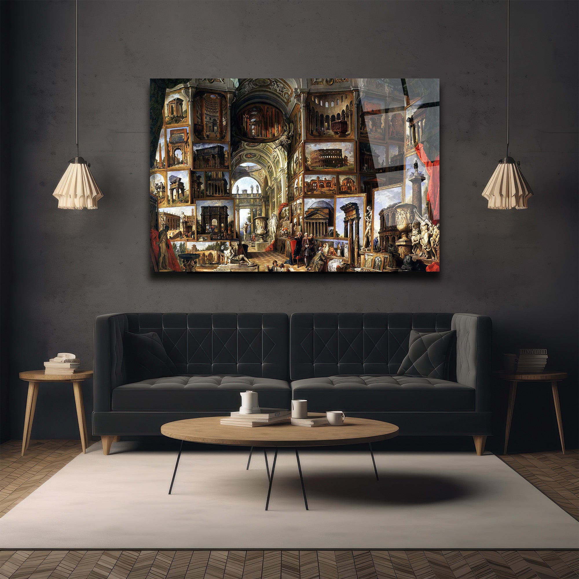 Antik Roma Sanat Galerisi Temalı Cam Tablo