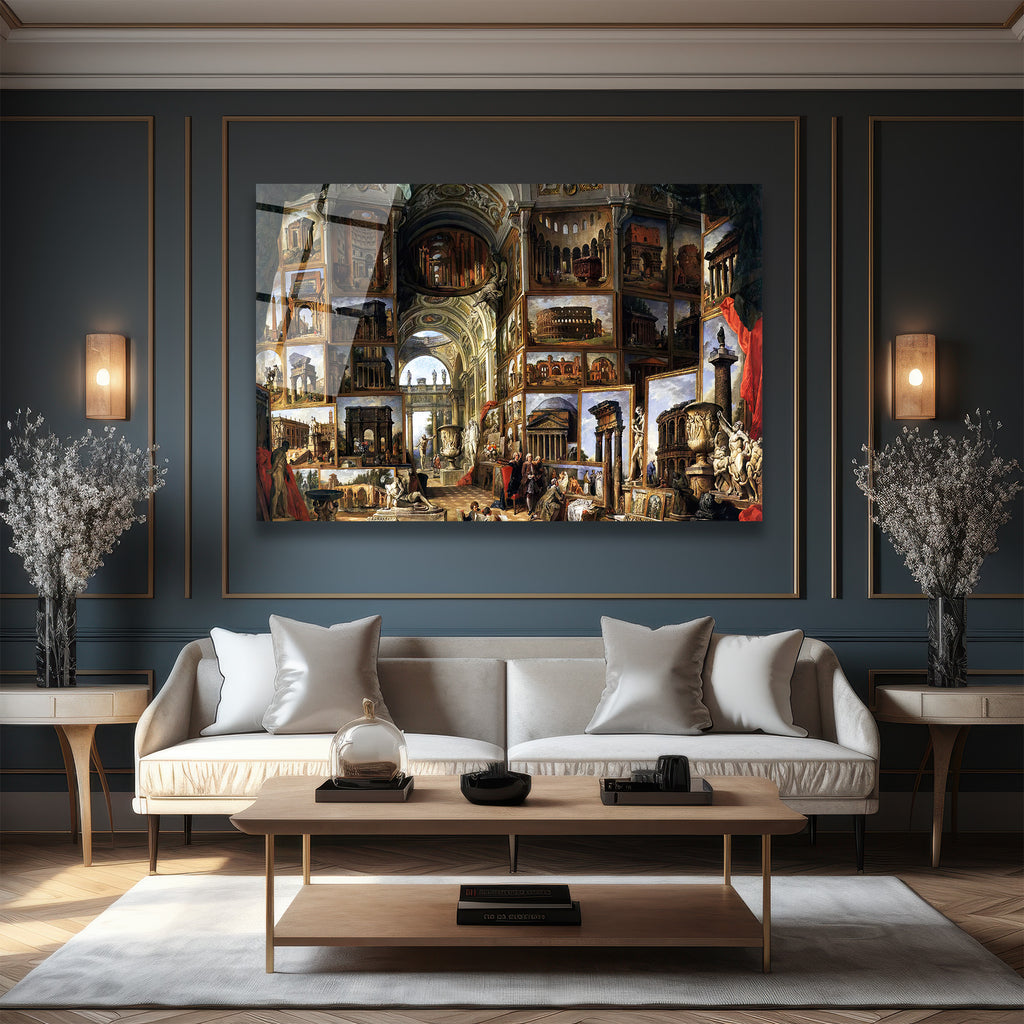 Antik Roma Sanat Galerisi Temalı Cam Tablo