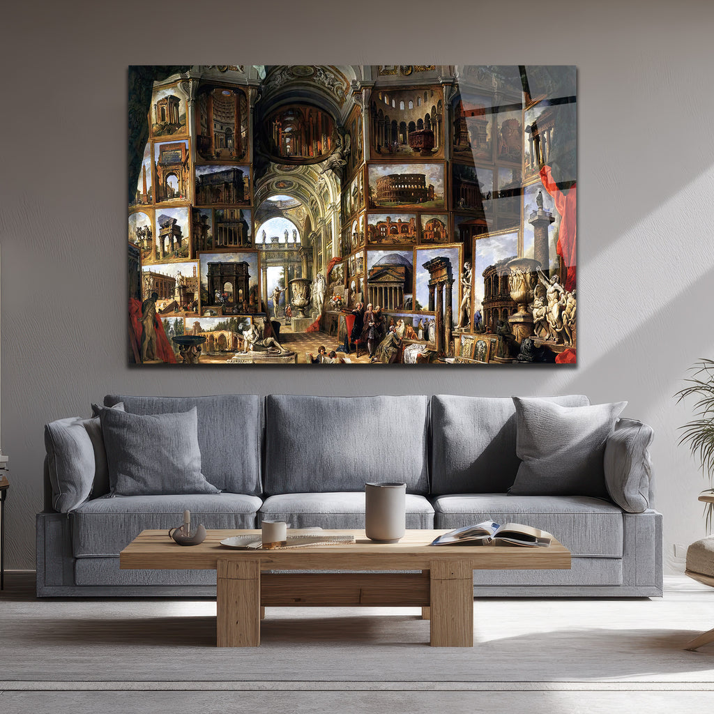Antik Roma Sanat Galerisi Temalı Cam Tablo