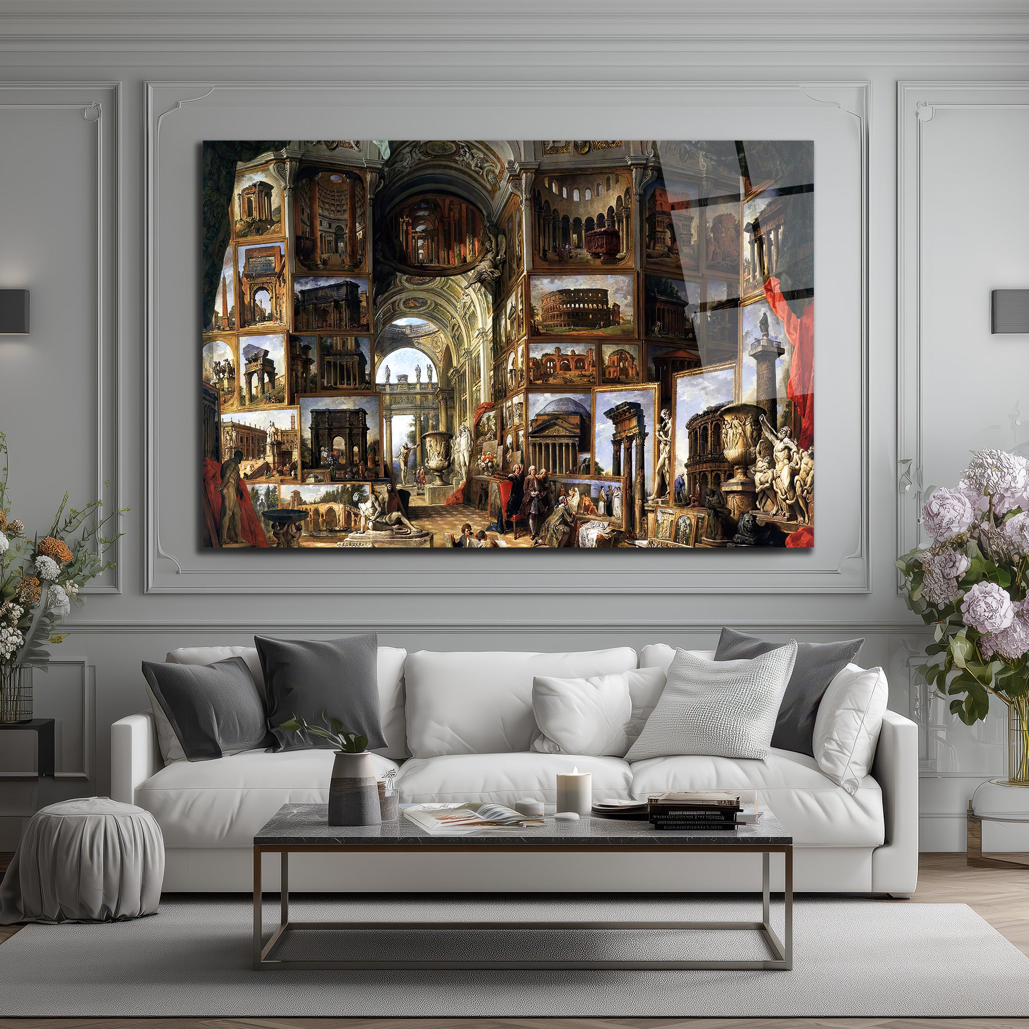 Antik Roma Sanat Galerisi Temalı Cam Tablo