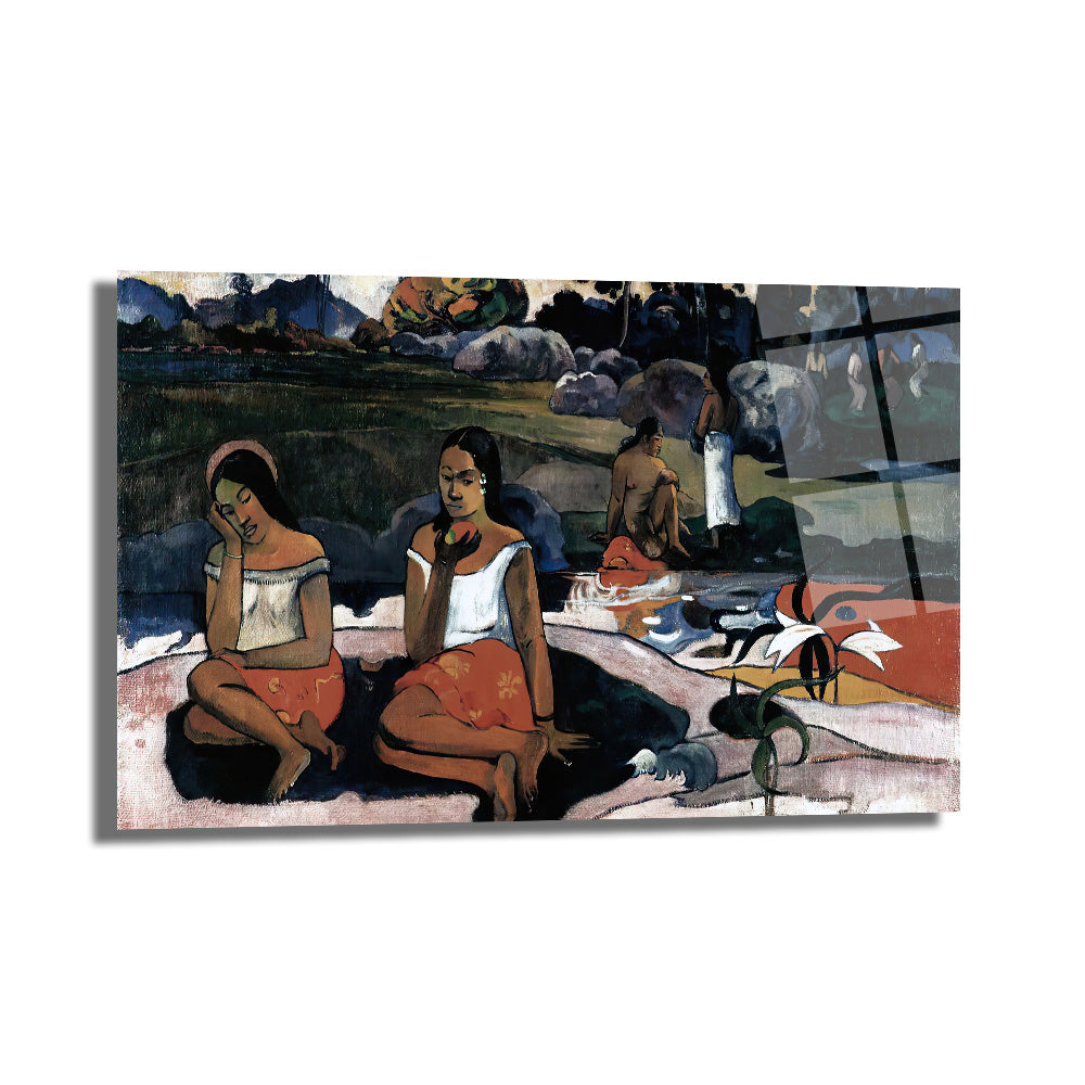 Gauguin'den Gizemli Tahiti Kadınları Temalı Sanatsal Cam Tablo