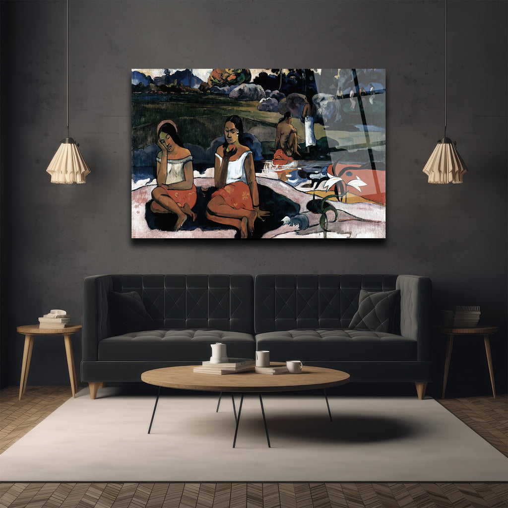 Gauguin'den Gizemli Tahiti Kadınları Temalı Sanatsal Cam Tablo