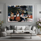 Gauguin'den Gizemli Tahiti Kadınları Temalı Sanatsal Cam Tablo
