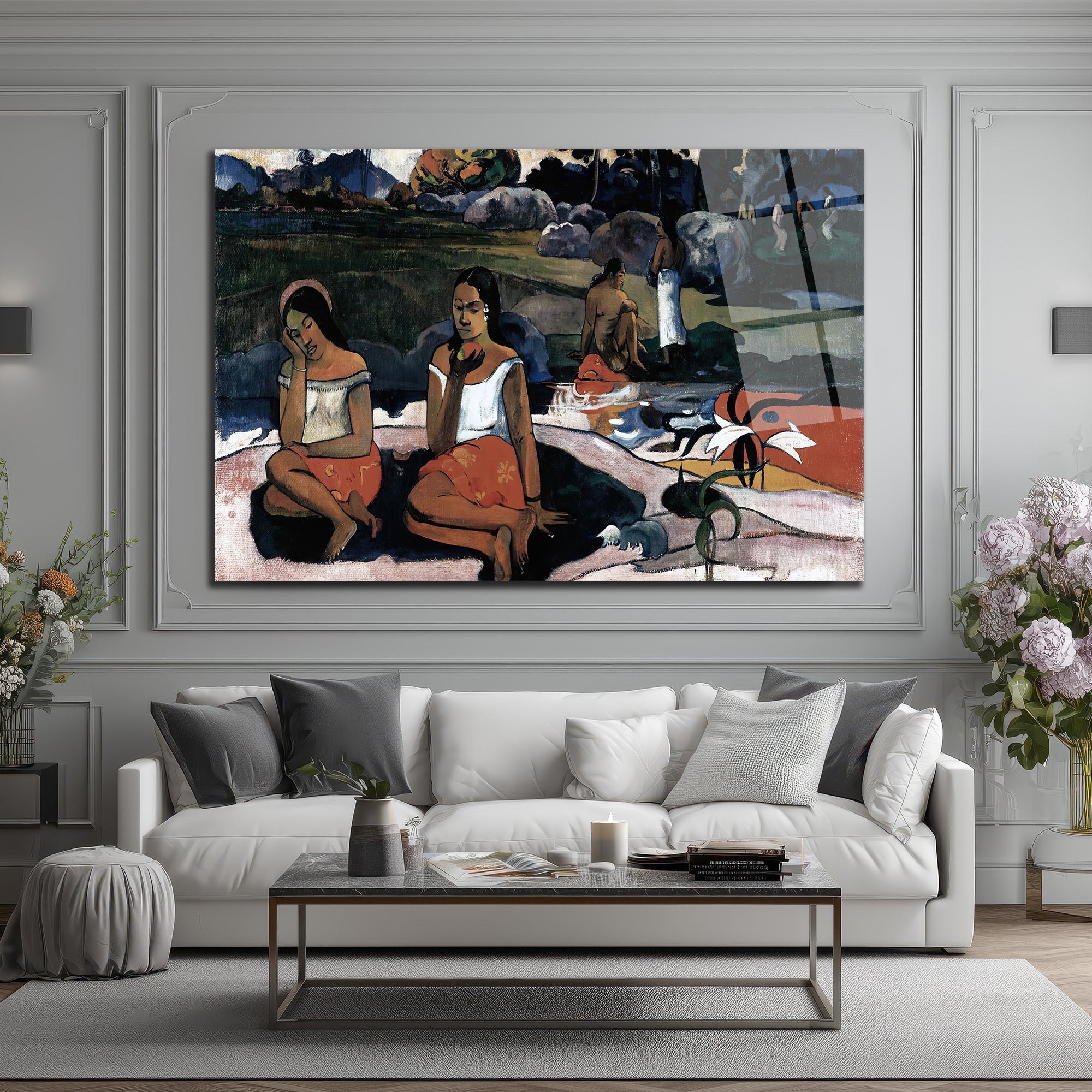 Gauguin'den Gizemli Tahiti Kadınları Temalı Sanatsal Cam Tablo
