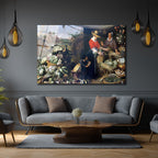 Çarşı Pazar Bereketli Sebze Meyve Temalı Sanatsal Cam Tablo
