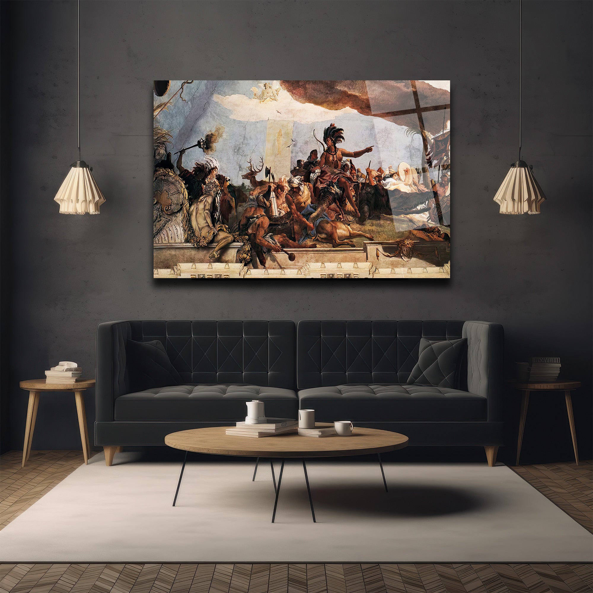 Tiepolo'nun Amerika Alegorisi Temalı Görkemli Cam Tablo