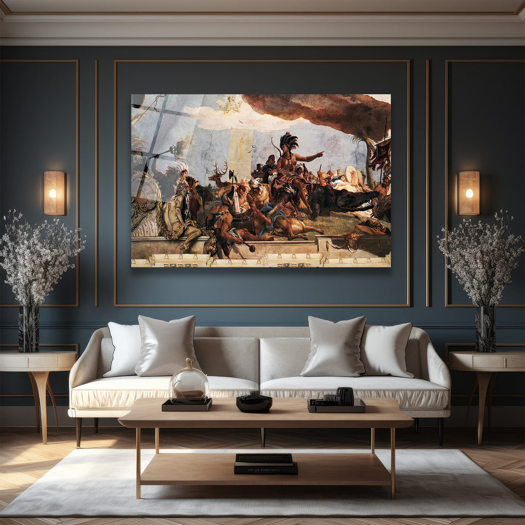 Tiepolo'nun Amerika Alegorisi Temalı Görkemli Cam Tablo