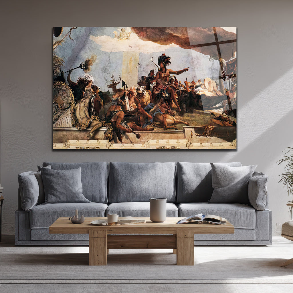 Tiepolo'nun Amerika Alegorisi Temalı Görkemli Cam Tablo