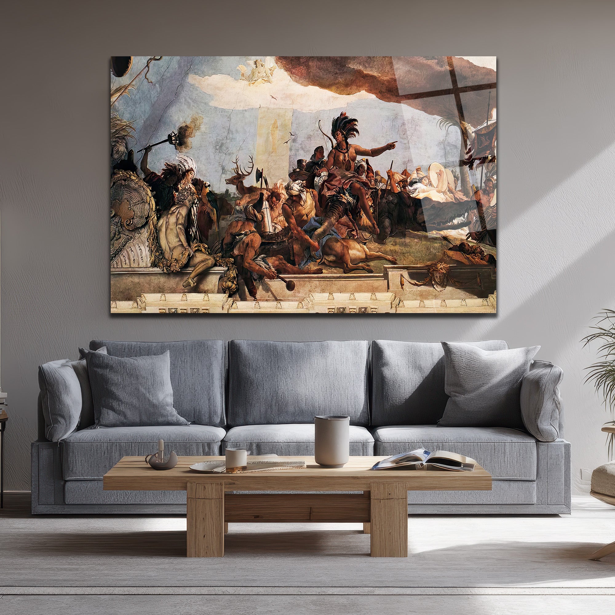 Tiepolo'nun Amerika Alegorisi Temalı Görkemli Cam Tablo