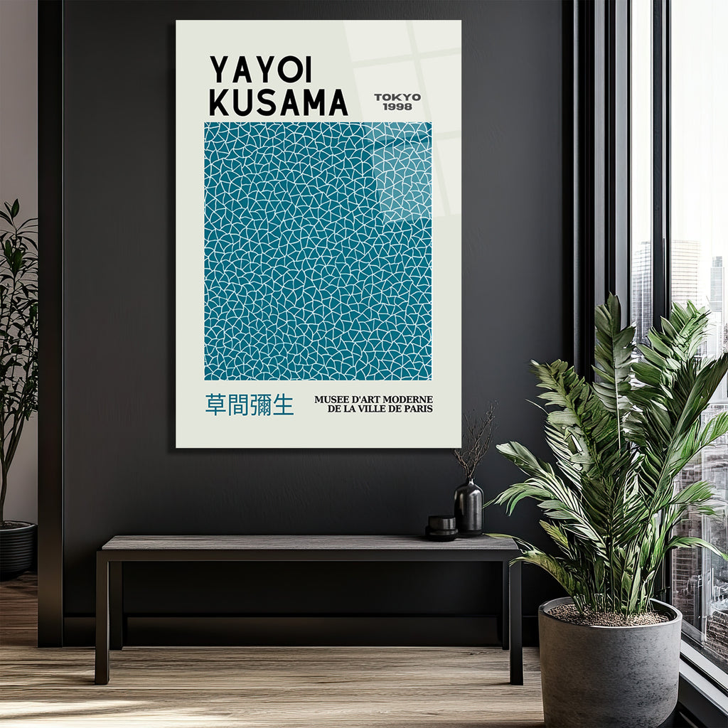 Yayoi Kusama Sonsuzluk Ağları Modern Sanat Cam Tablo