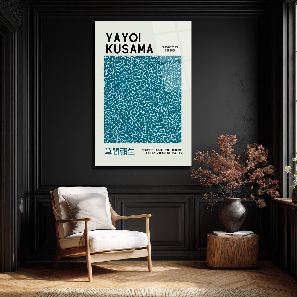 Yayoi Kusama Sonsuzluk Ağları Modern Sanat Cam Tablo