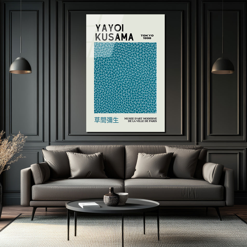 Yayoi Kusama Sonsuzluk Ağları Modern Sanat Cam Tablo
