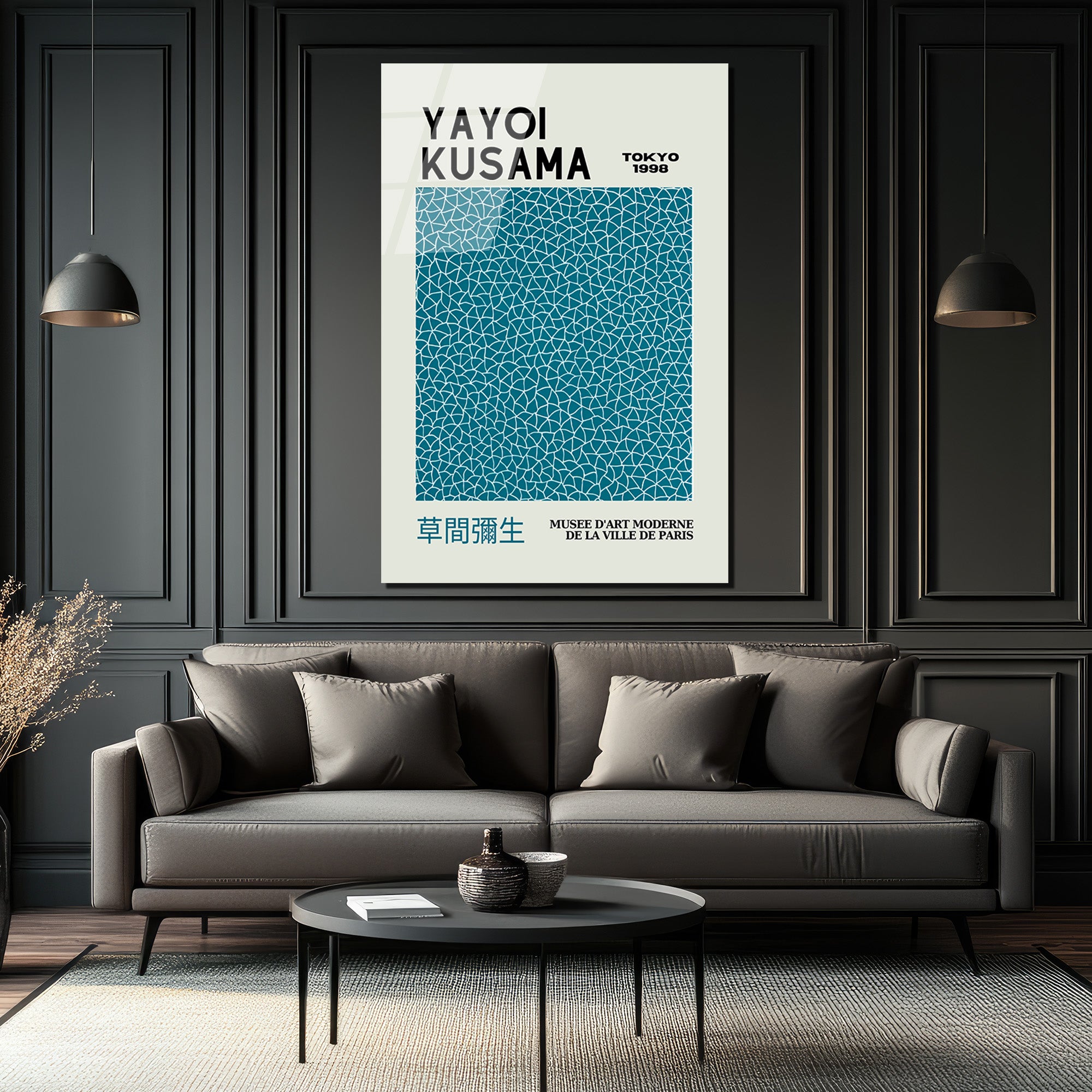 Yayoi Kusama Sonsuzluk Ağları Modern Sanat Cam Tablo