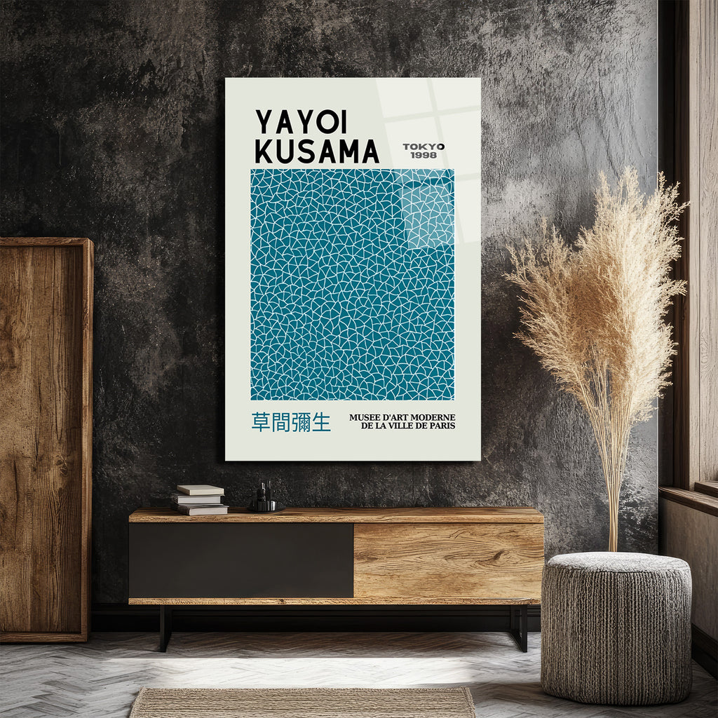 Yayoi Kusama Sonsuzluk Ağları Modern Sanat Cam Tablo