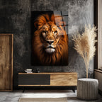 Asil Aslan Portresi Temperli Cam Tablo