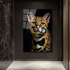 Gizemli Ocelot Portresi Cam Tablo