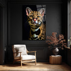 Gizemli Ocelot Portresi Cam Tablo