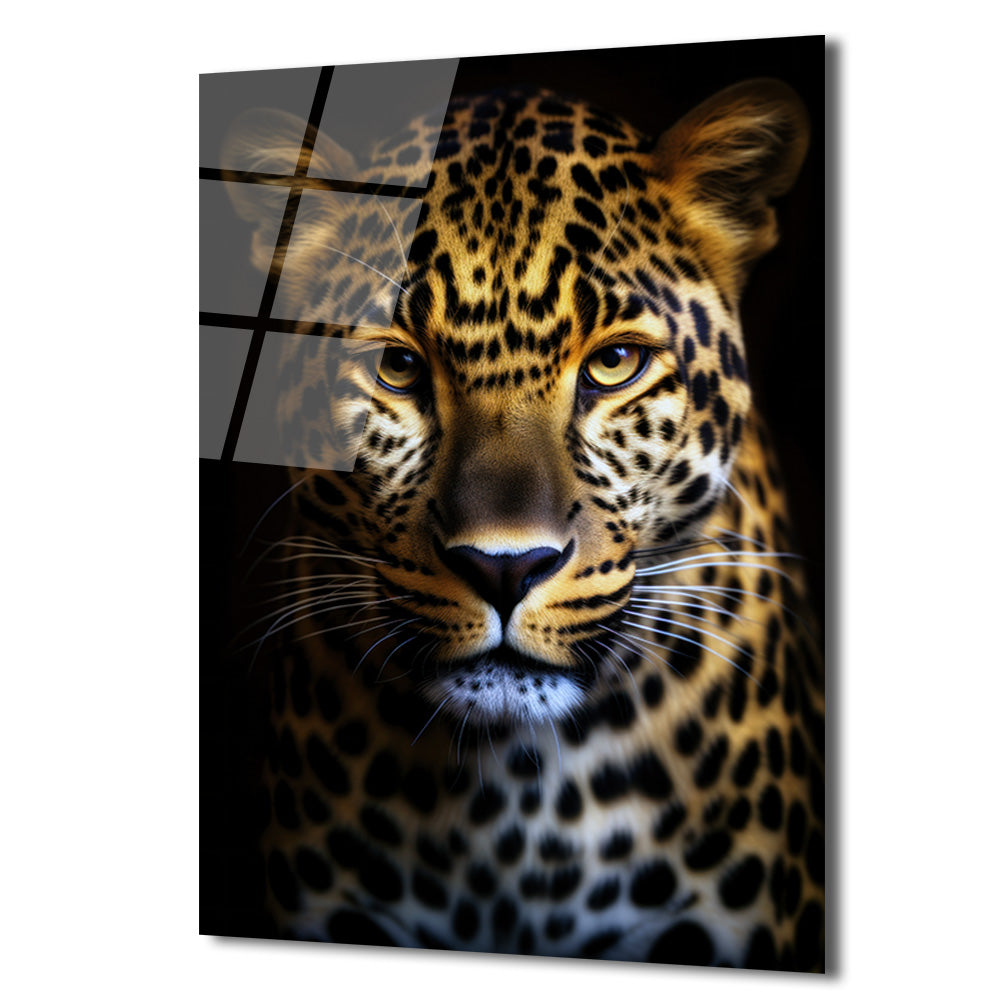 Vahşi Asalet: Leopar Portresi Cam Tablo