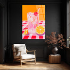 Yaz Kokteyli Pop Art Cam Tablo - Canlı Renklerle Mekanınıza Ferahlık Katın