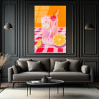 Yaz Kokteyli Pop Art Cam Tablo - Canlı Renklerle Mekanınıza Ferahlık Katın