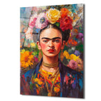 Frida Kahlo'nun Canlı Portresi Cam Tablo