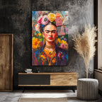 Frida Kahlo'nun Canlı Portresi Cam Tablo