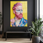 Van Gogh'un Modern Yüzü: Canlı Renklerle Sanatsal Cam Tablo