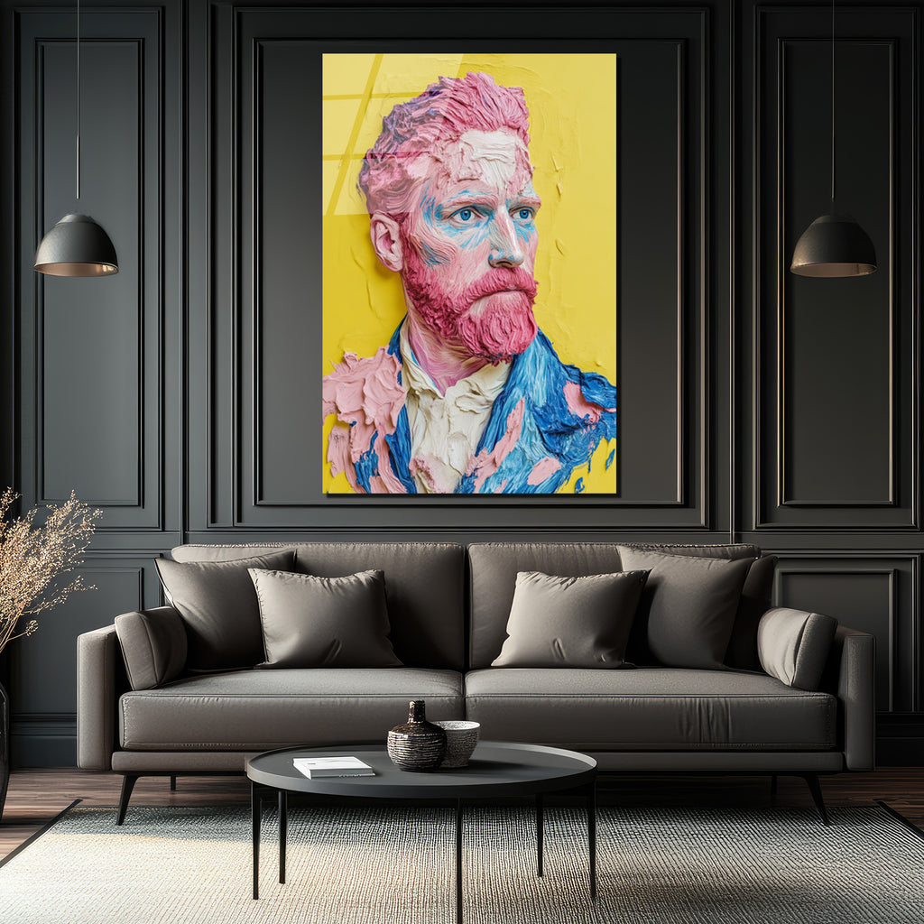 Van Gogh'un Modern Yüzü: Canlı Renklerle Sanatsal Cam Tablo