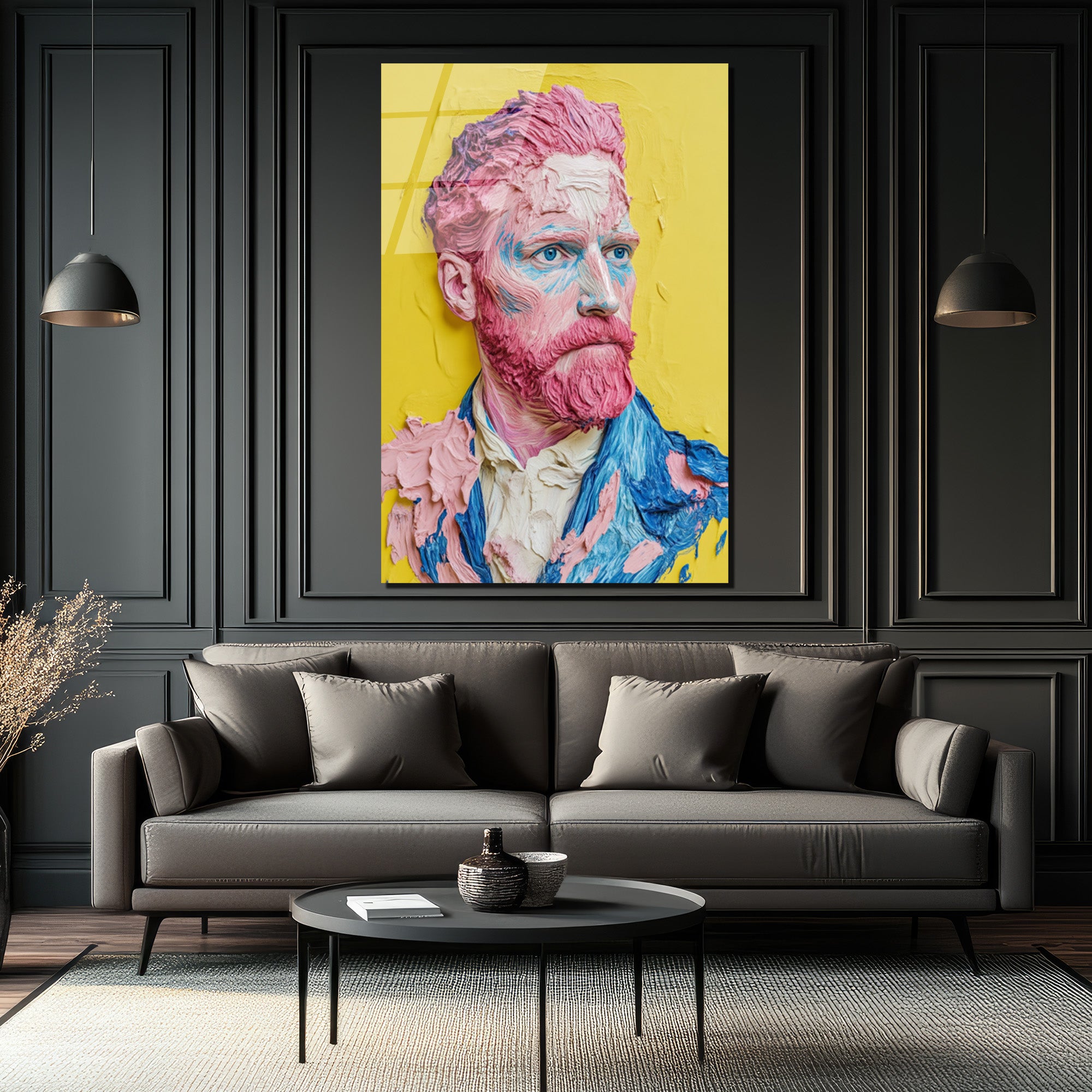 Van Gogh'un Modern Yüzü: Canlı Renklerle Sanatsal Cam Tablo